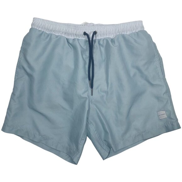 Allfenix Mens Light Blue gray Swim Shorts W/ Elastic Waist & Drawstring Size M - Picture 1 of 11